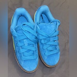 Puma Fenty Blue and Green Suede Sneakers